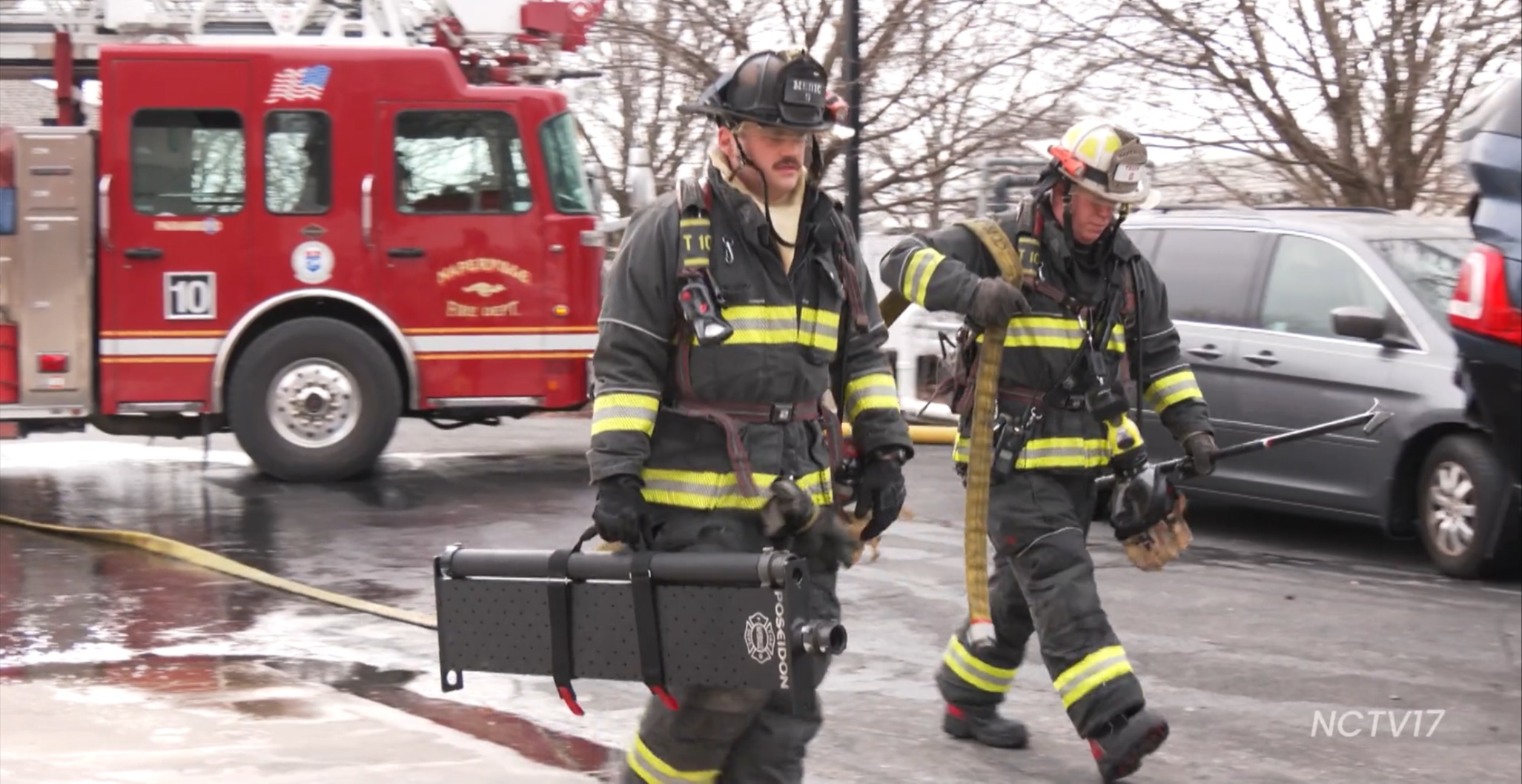 Underbody firefighting nozzle deployment