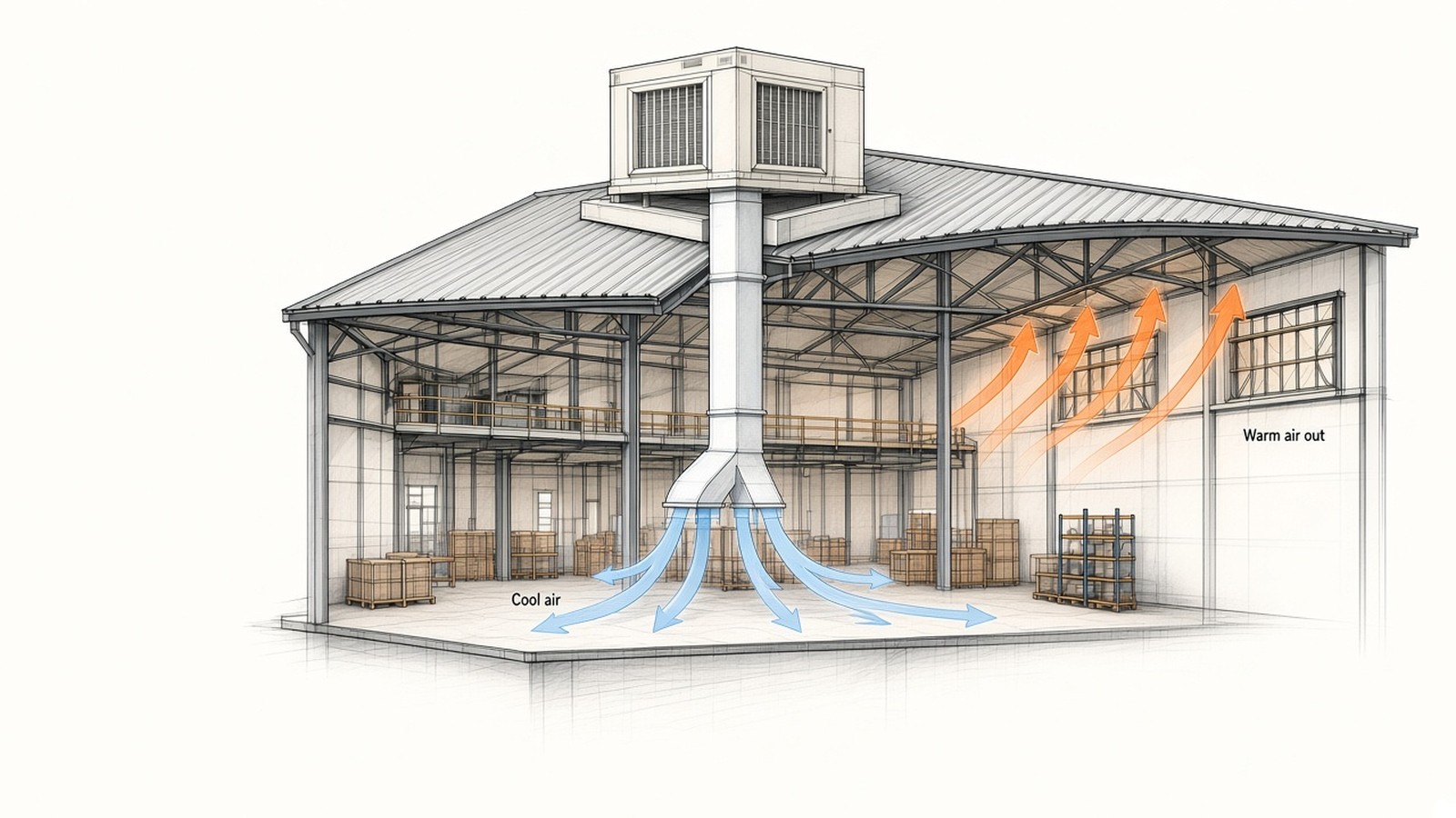 Industrial ventilation installation